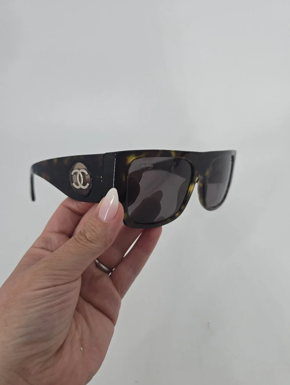 Chanel Square Dark Tortoise Women's Sunglasses 5549 with Case and Cloth